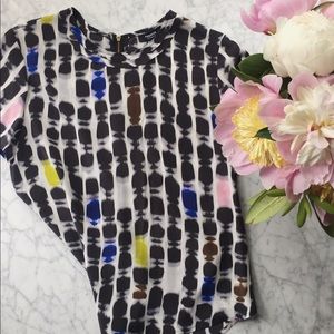 Premise Studio Ruffle Neck Silk Blouse, Small